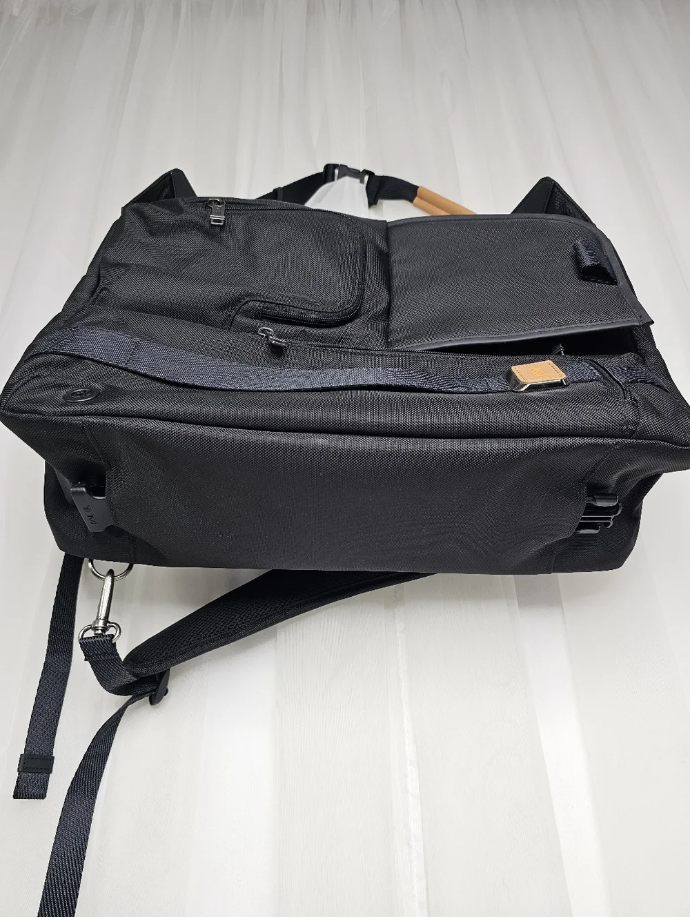 Tumi Alpha Bravo Ballistic Mens Black Convertible Briefcase Backpack NEW